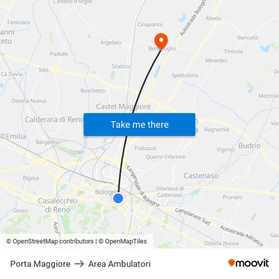 Porta Maggiore to Area Ambulatori map