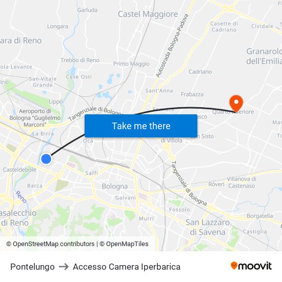 Pontelungo to Accesso Camera Iperbarica map