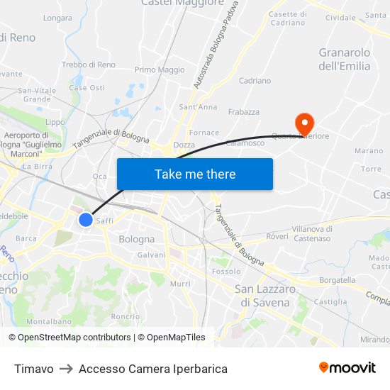Timavo to Accesso Camera Iperbarica map