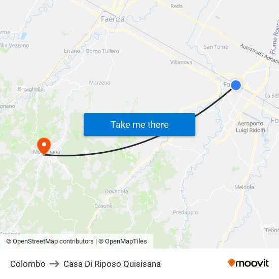Colombo to Casa Di Riposo Quisisana map