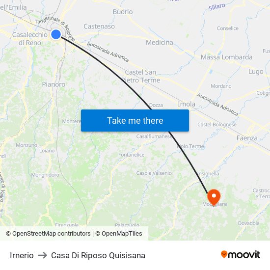 Irnerio to Casa Di Riposo Quisisana map