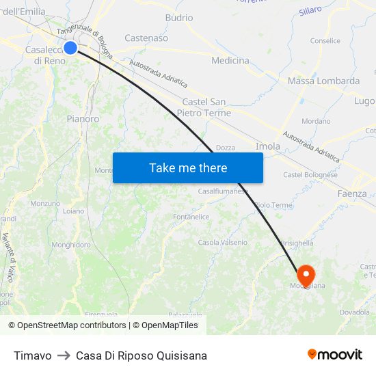 Timavo to Casa Di Riposo Quisisana map