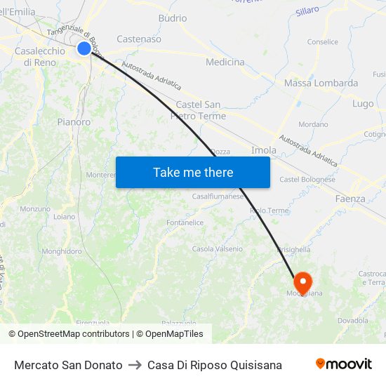 Mercato San Donato to Casa Di Riposo Quisisana map