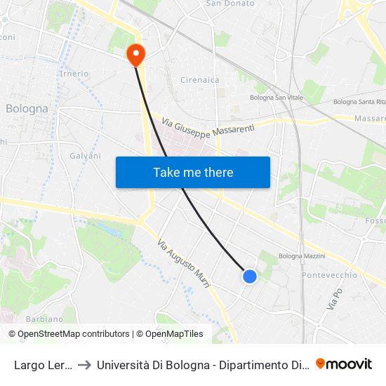 Largo Lercaro to Università Di Bologna - Dipartimento Di Matematica map