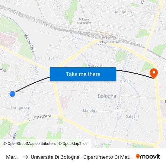 Martini to Università Di Bologna - Dipartimento Di Matematica map