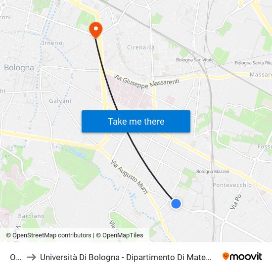 Orti to Università Di Bologna - Dipartimento Di Matematica map