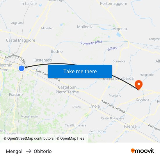 Mengoli to Obitorio map