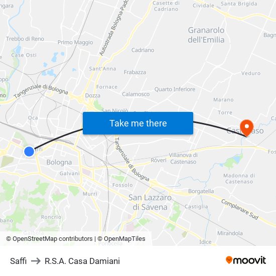 Saffi to R.S.A. Casa Damiani map