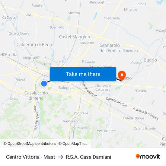 Centro Vittoria - Mast to R.S.A. Casa Damiani map