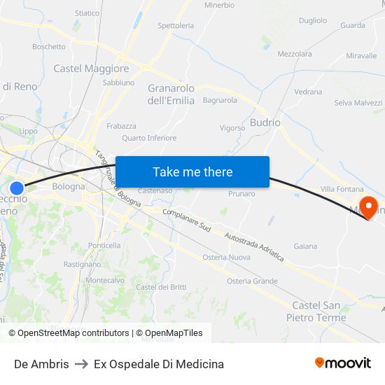 De Ambris to Ex Ospedale Di Medicina map