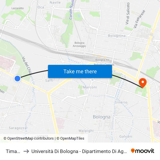Timavo to Università Di Bologna - Dipartimento Di Agraria map