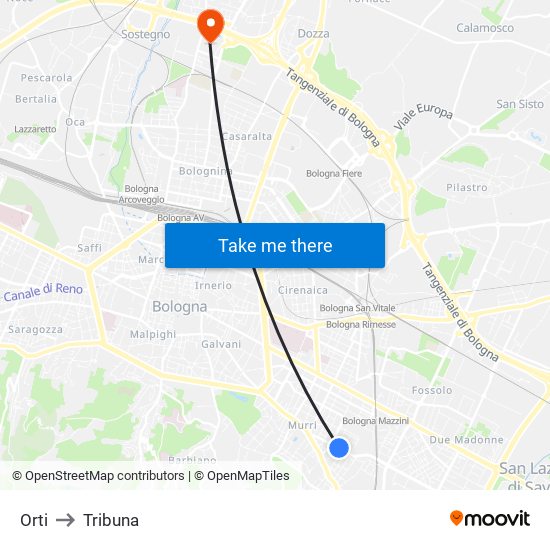 Orti to Tribuna map