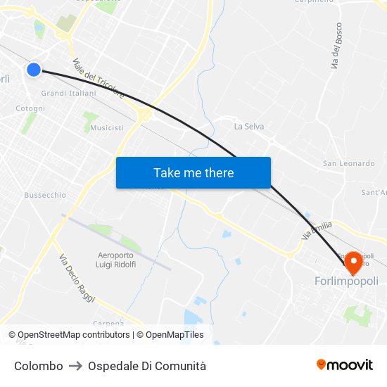 Colombo to Ospedale Di Comunità map