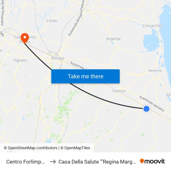 Centro Forlimpopoli to Casa Della Salute ""Regina Margherita"" map