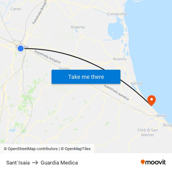 Sant`Isaia to Guardia Medica map
