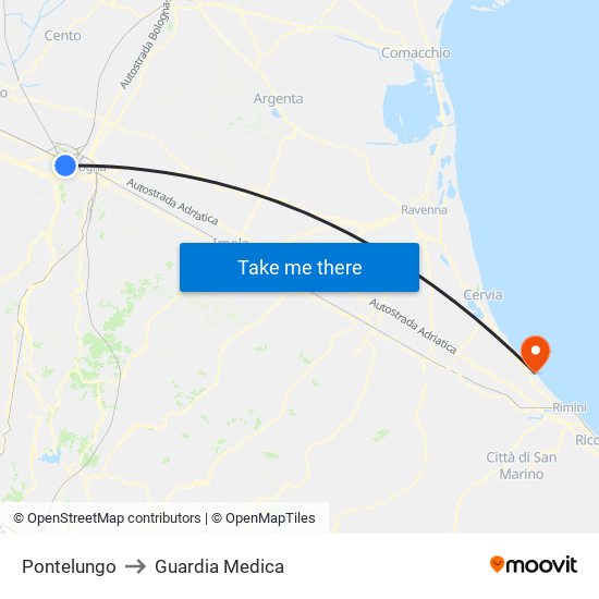 Pontelungo to Guardia Medica map