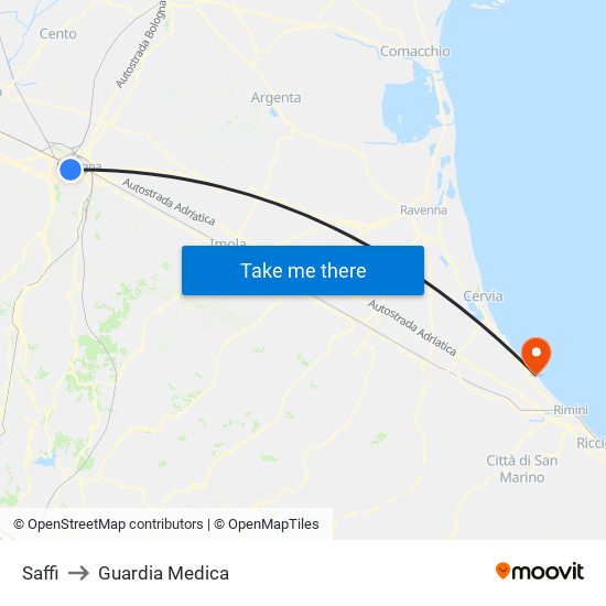Saffi to Guardia Medica map
