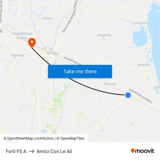 Forli FS A to Amici Con Le Ali map
