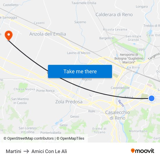 Martini to Amici Con Le Ali map