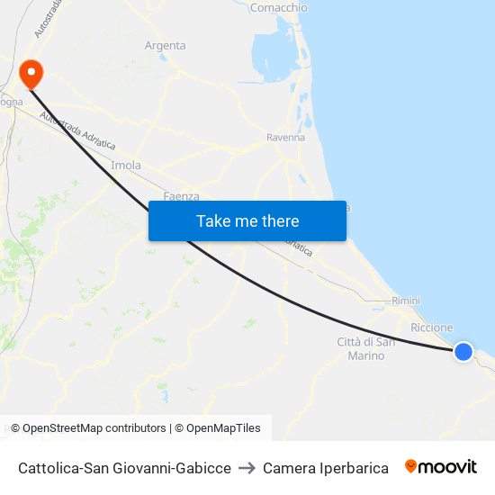 Cattolica-San Giovanni-Gabicce to Camera Iperbarica map