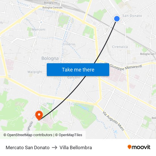 Mercato San Donato to Villa Bellombra map