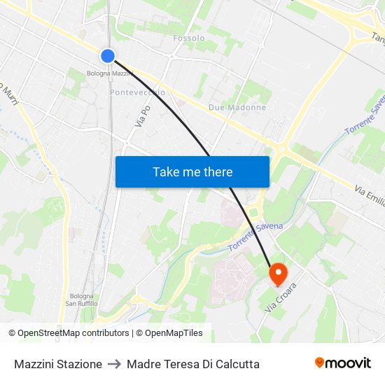 Mazzini Stazione to Madre Teresa Di Calcutta map