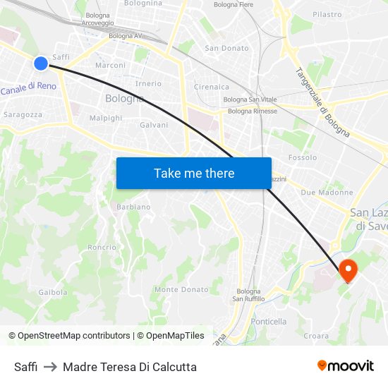 Saffi to Madre Teresa Di Calcutta map