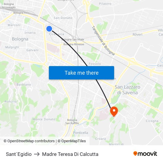 Sant`Egidio to Madre Teresa Di Calcutta map