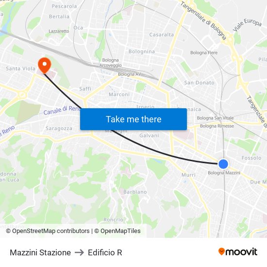 Mazzini Stazione to Edificio R map