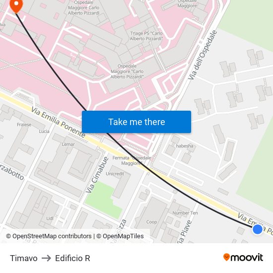 Timavo to Edificio R map