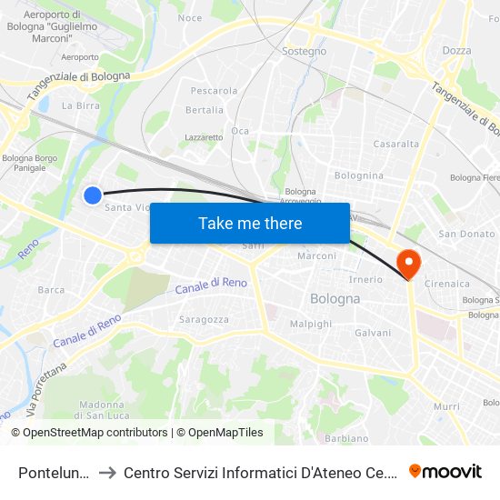 Pontelungo to Centro Servizi Informatici D'Ateneo 
Ce.S.I.A. map