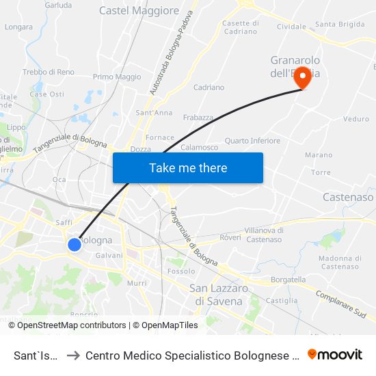 Sant`Isaia to Centro Medico Specialistico Bolognese S.R.L map