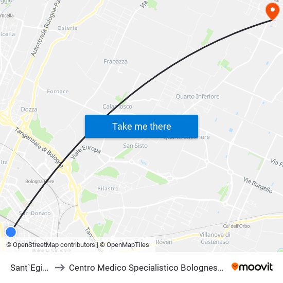 Sant`Egidio to Centro Medico Specialistico Bolognese S.R.L map