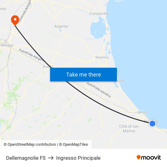 Dellemagnolie FS to Ingresso Principale map