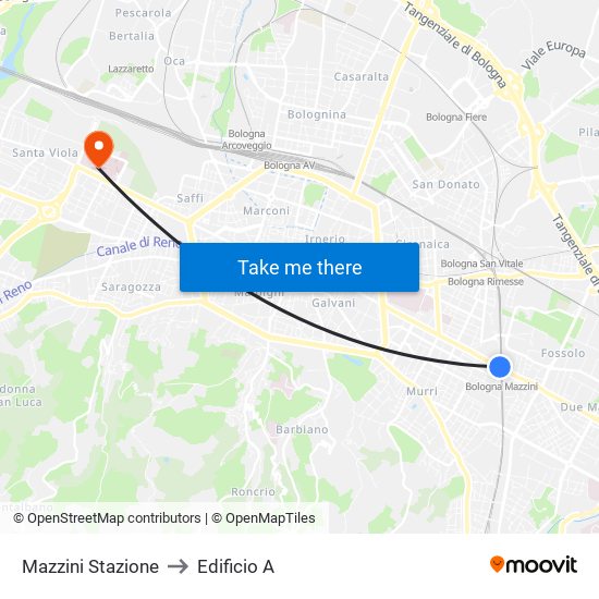 Mazzini Stazione to Edificio A map