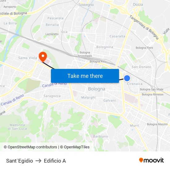 Sant`Egidio to Edificio A map