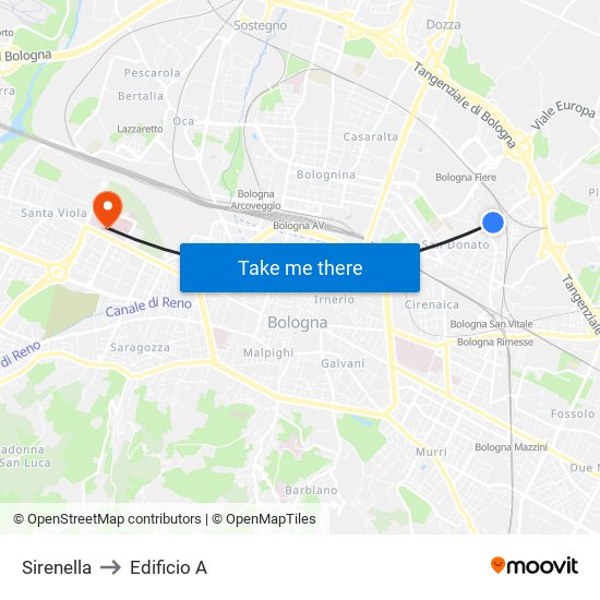 Sirenella to Edificio A map