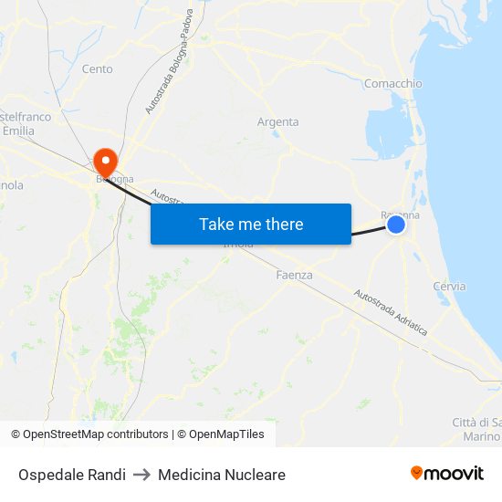 Ospedale Randi to Medicina Nucleare map