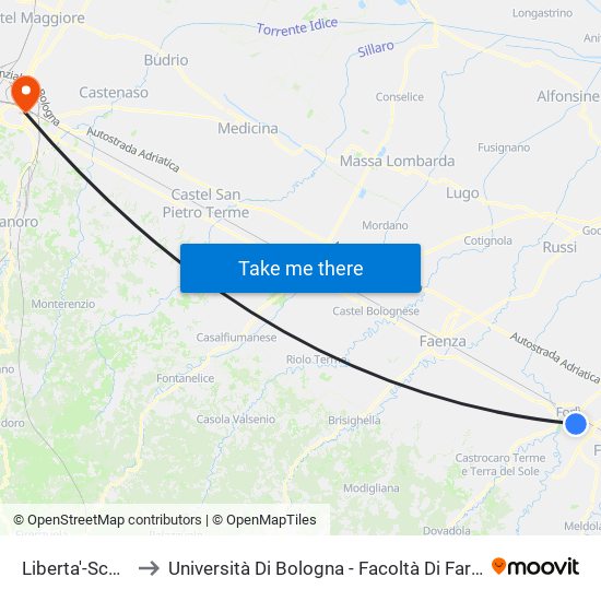 Liberta'-Scuole to Università Di Bologna - Facoltà Di Farmacia map