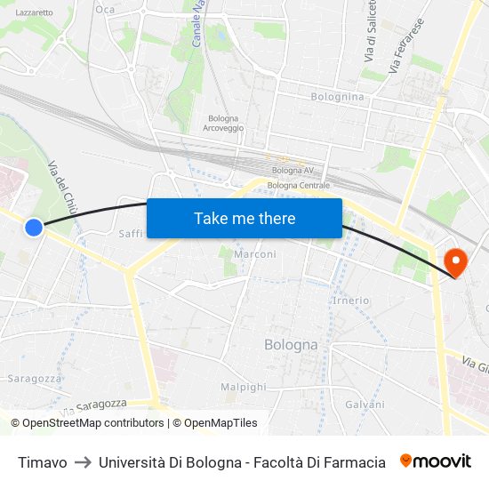 Timavo to Università Di Bologna - Facoltà Di Farmacia map