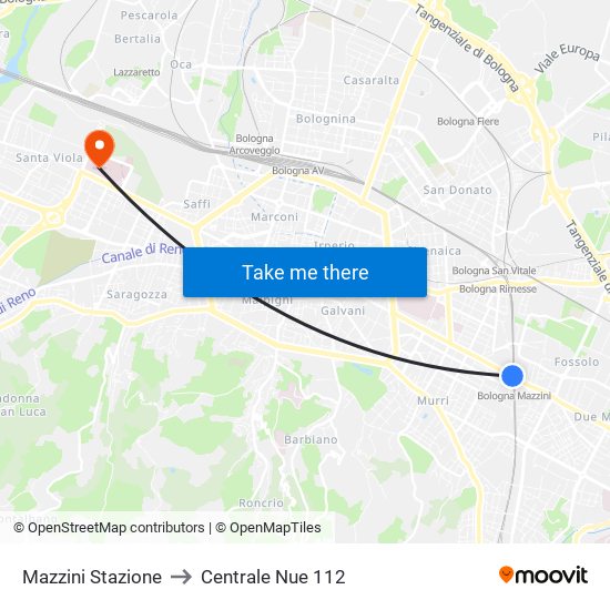 Mazzini Stazione to Centrale Nue 112 map