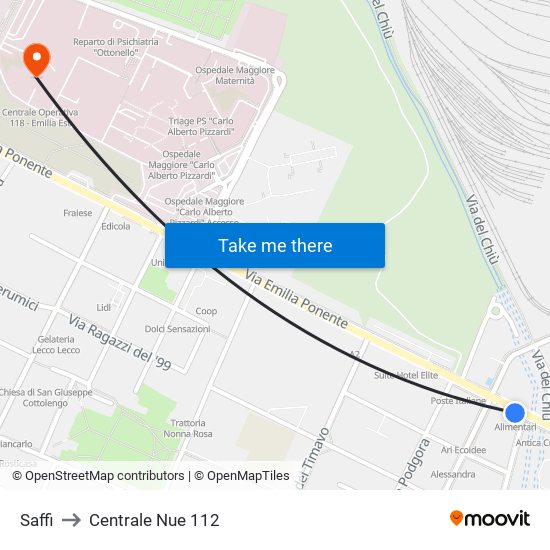 Saffi to Centrale Nue 112 map