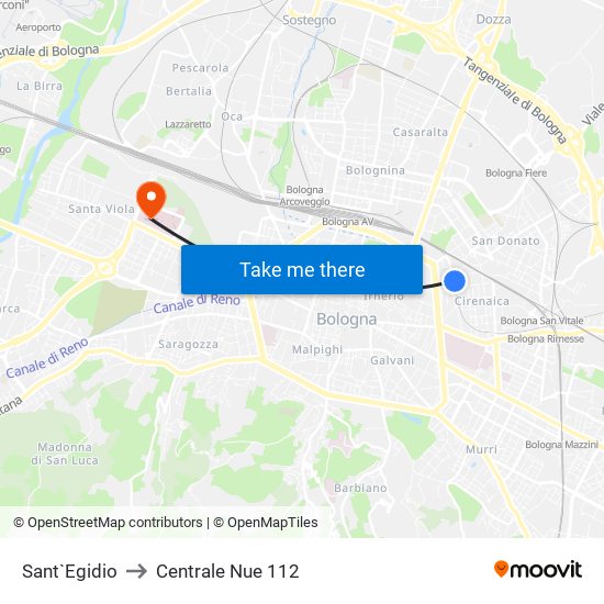 Sant`Egidio to Centrale Nue 112 map