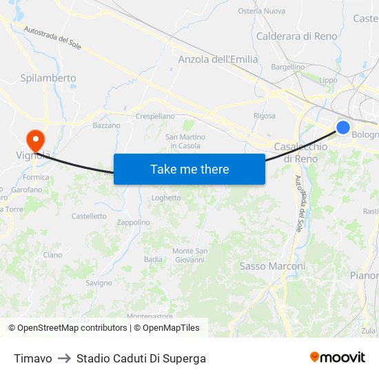 Timavo to Stadio Caduti Di Superga map