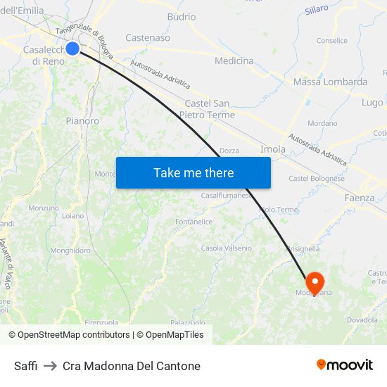 Saffi to Cra Madonna Del Cantone map