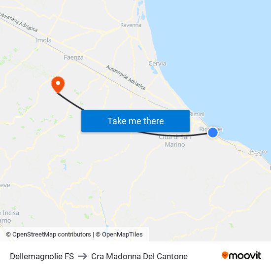 Dellemagnolie FS to Cra Madonna Del Cantone map