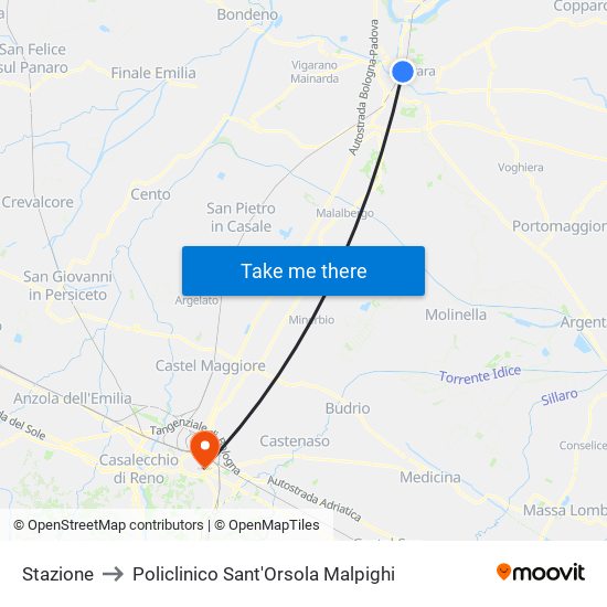 Stazione to Policlinico Sant'Orsola Malpighi map