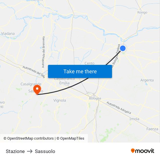 Stazione to Sassuolo map