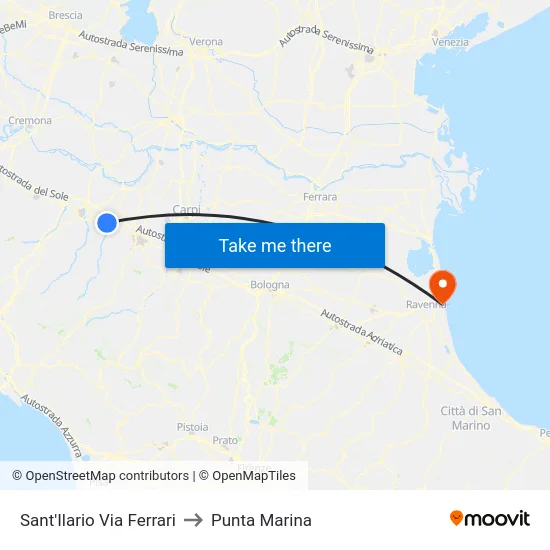 Sant'Ilario Via Ferrari to Punta Marina map
