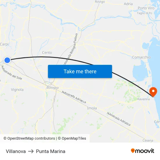 Villanova to Marina Point map